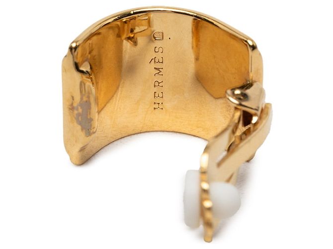 Hermès Orecchini a clip Hermes Enamel Cloisonné Nero D'oro - vista 3