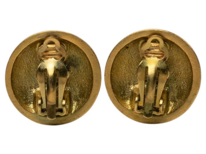 Timeless Chanel Vintage Coco Mark vergoldete Clip-Ohrringe Golden - Ansicht 2