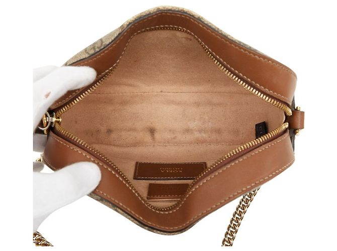 Borsa a tracolla Gucci GG Supreme Tiger Marrone Beige - vista 13