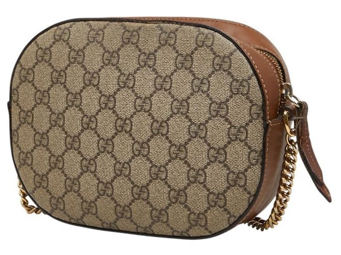 Borsa a tracolla Gucci GG Supreme Tiger Marrone Beige - vista 2