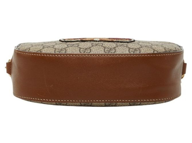 Borsa a tracolla Gucci GG Supreme Tiger Marrone Beige - vista 3