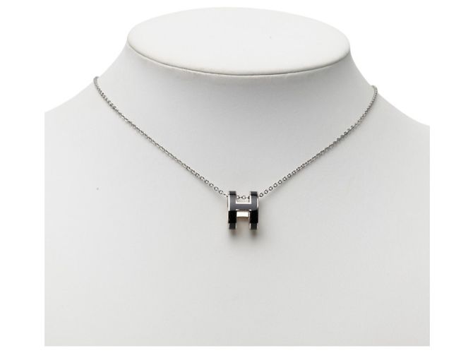 Hermès Collar Hermes Pop H Negro Plata - vista 6
