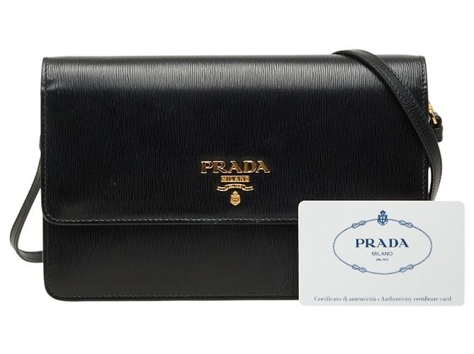 Vitello Prada Crossbody-Tasche Schwarz - Ansicht 12