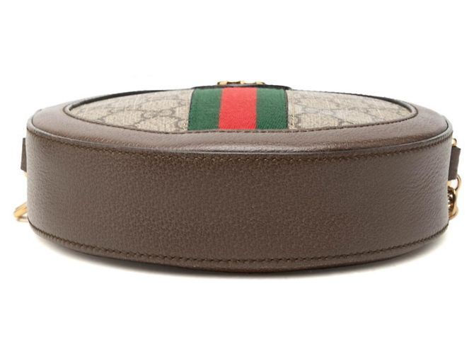 Borsa a tracolla con catena Gucci Ophidia GG Supreme Marrone Beige - vista 3