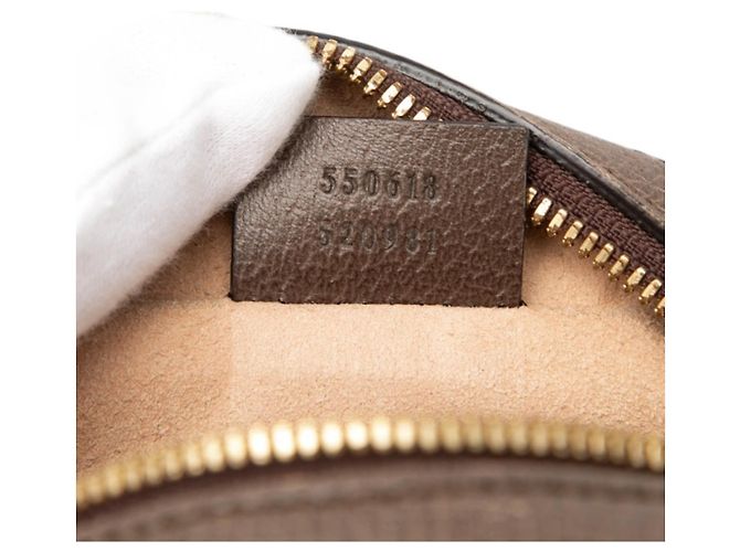 Borsa a tracolla con catena Gucci Ophidia GG Supreme Marrone Beige - vista 6