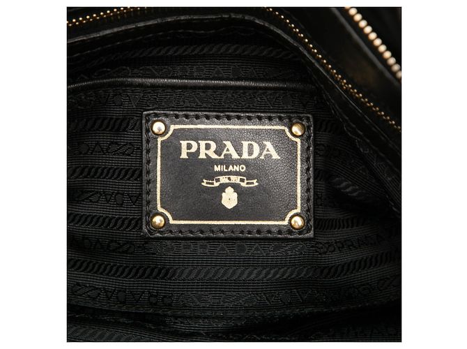 Prada Gathered Logo Tote Bag Schwarz - Ansicht 5