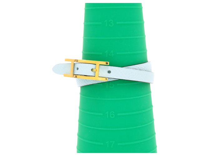 Hermès Pulseira Behapi de Volta Dupla Hermes Verde Azul claro - vista 4