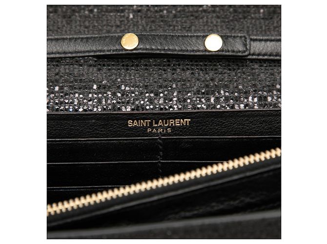 Borsa a tracolla con catena e portafoglio Saint Laurent YSL Logo Kate Nero - vista 5