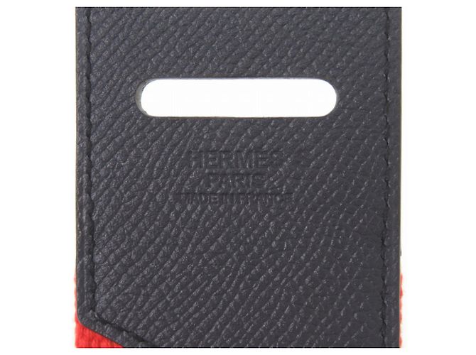 Hermès Hermes Croisière Canvas Leather Belt Silvery Red Navy blue - view 6