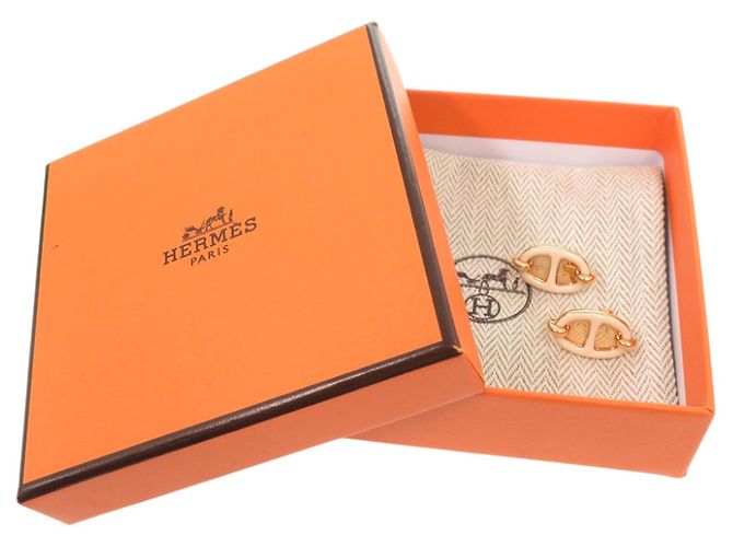 Hermès Hermes Mini Maillon Stecker-Ohrringe Golden - Ansicht 2