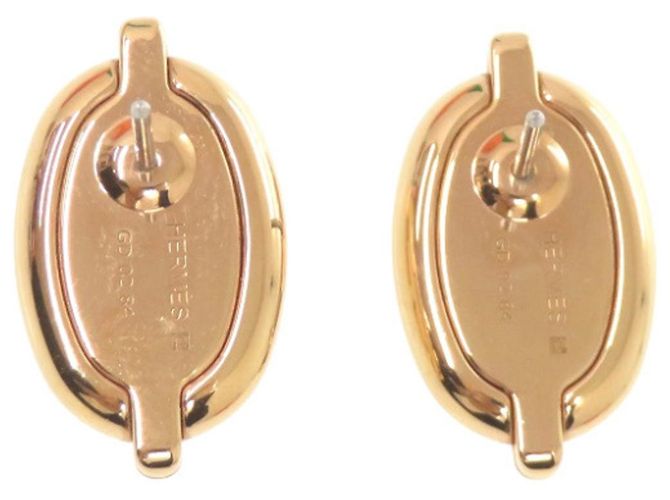 Hermès Hermes Mini Maillon Stecker-Ohrringe Golden - Ansicht 3