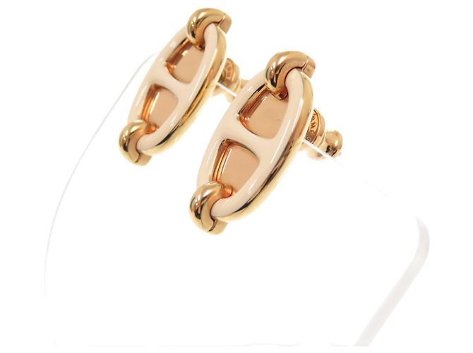 Hermès Hermes Mini Maillon Stecker-Ohrringe Golden - Ansicht 5