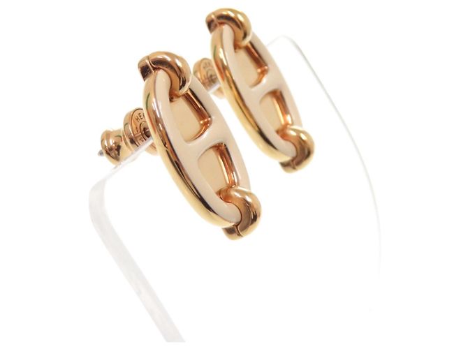 Hermès Hermes Mini Maillon Stecker-Ohrringe Golden - Ansicht 6
