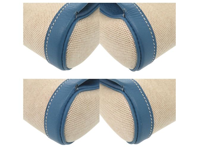Hermès Borsa Hermes Toile H Taurillon Clemence Blue - vista 3