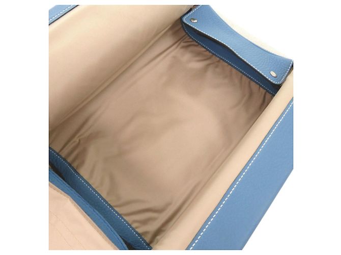 Hermès Borsa Hermes Toile H Taurillon Clemence Blue - vista 5