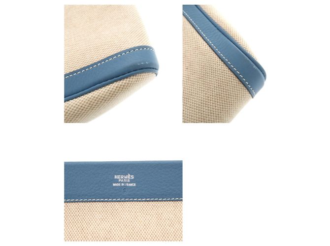 Hermès Borsa Hermes Toile H Taurillon Clemence Blue - vista 6