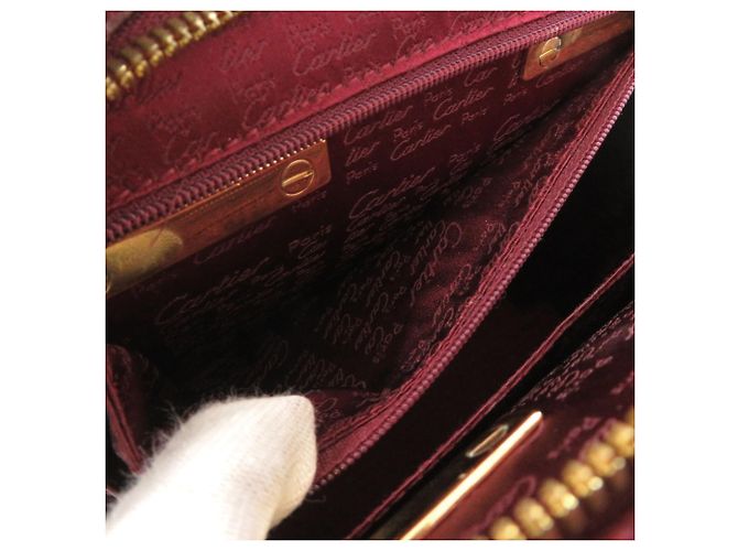Borsa Cartier Must de Leather Bordeaux Red Rosso Bordò - vista 7