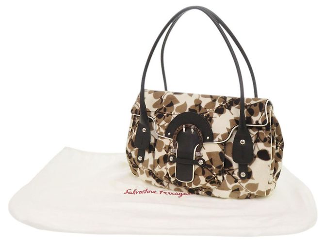 Borsa a tracolla in pelle Salvatore Ferragamo Marrone Nero - vista 2