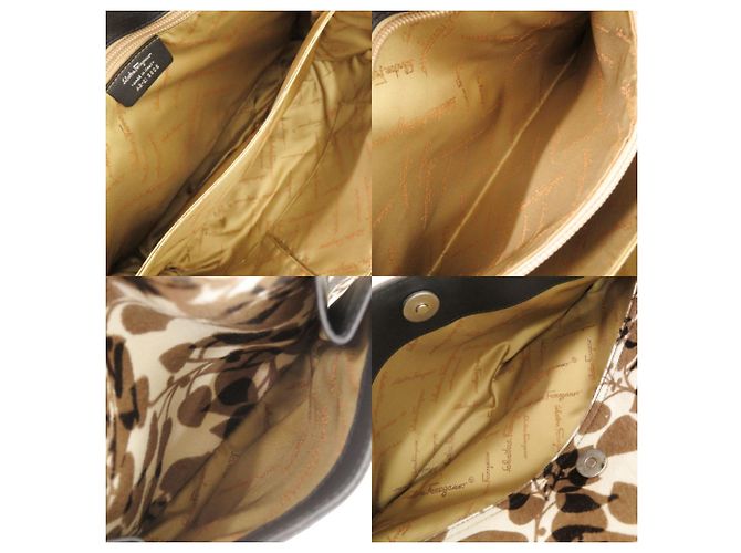 Borsa a tracolla in pelle Salvatore Ferragamo Marrone Nero - vista 5