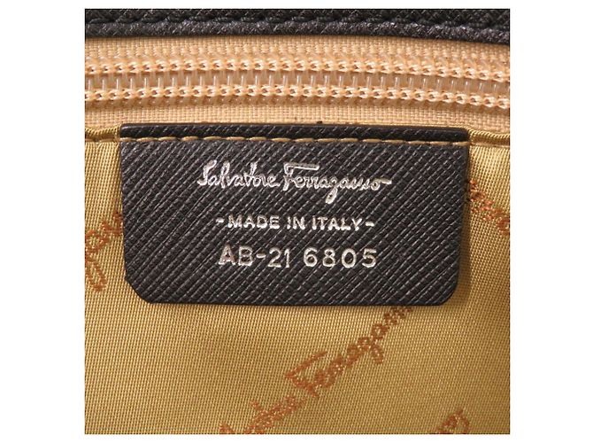 Borsa a tracolla in pelle Salvatore Ferragamo Marrone Nero - vista 9