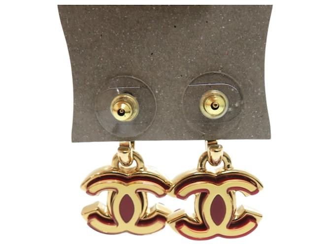 Orecchini Chanel Coco Mark in metallo rosso e oro D'oro - vista 3