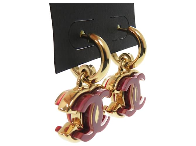 Orecchini Chanel Coco Mark in metallo rosso e oro D'oro - vista 4