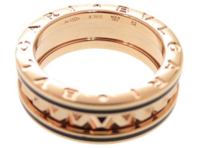 Bulgari Anello Bvlgari B.zero1 Rock in oro rosa 18K e ceramica nera Nero D'oro - vista 5