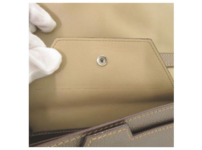 Hermès Borsa a tracolla Hermes Envelope in pelle Chevre Marrone - vista 9