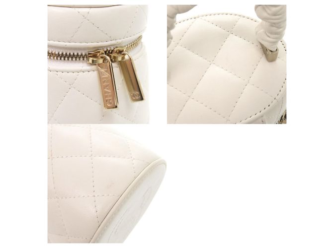 Borsa Vanity Chanel Coco Mark Matelassé Bianco - vista 10