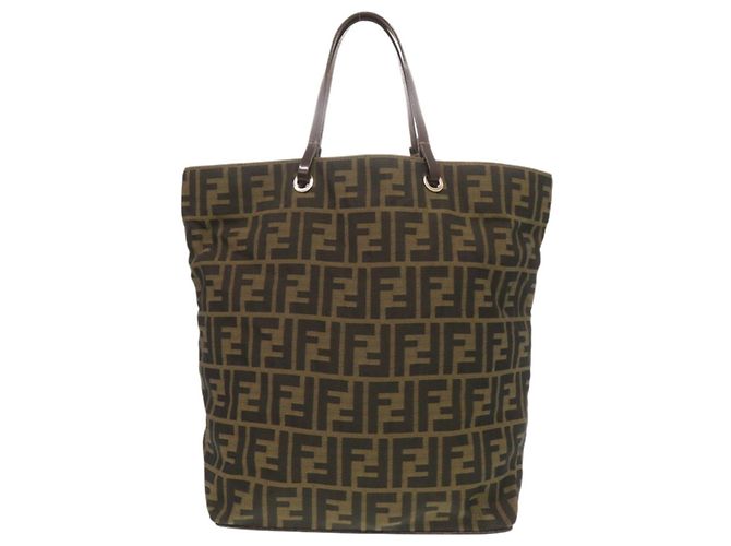 Fendi Shopper-Bag aus Canvas und Leder mit Zucca-Muster Braun - Ansicht 2