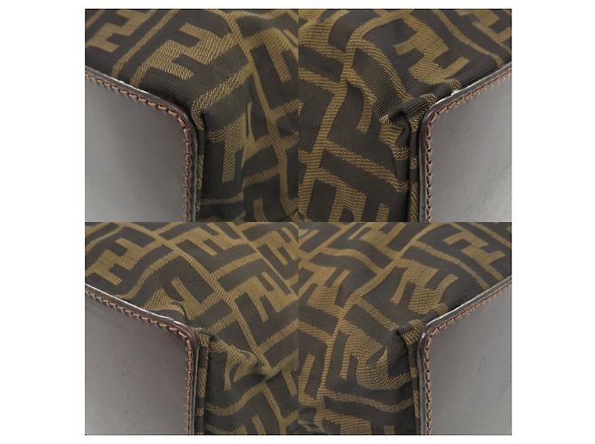 Fendi Shopper-Bag aus Canvas und Leder mit Zucca-Muster Braun - Ansicht 4