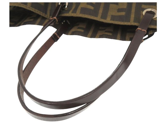 Fendi Shopper-Bag aus Canvas und Leder mit Zucca-Muster Braun - Ansicht 5