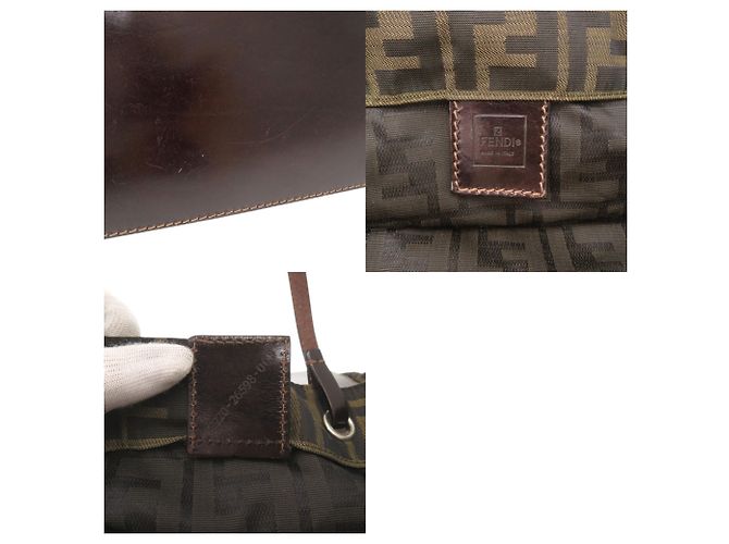 Fendi Shopper-Bag aus Canvas und Leder mit Zucca-Muster Braun - Ansicht 7
