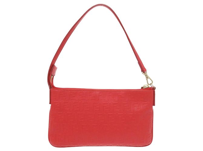 Fendi Zucchino Ledertasche mit Quaste Rot - Ansicht 2