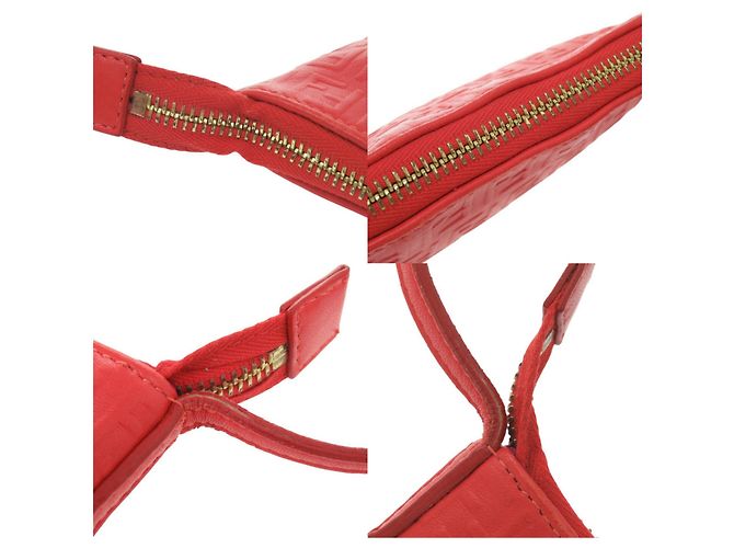 Fendi Zucchino Ledertasche mit Quaste Rot - Ansicht 7