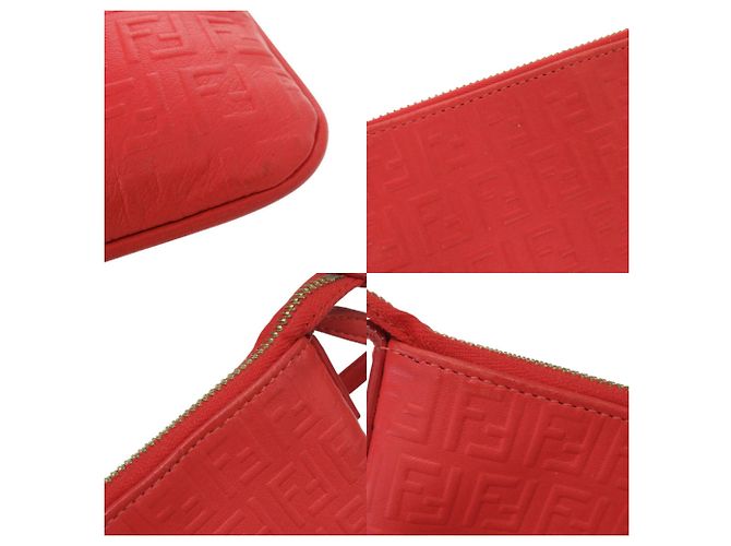 Fendi Zucchino Ledertasche mit Quaste Rot - Ansicht 9