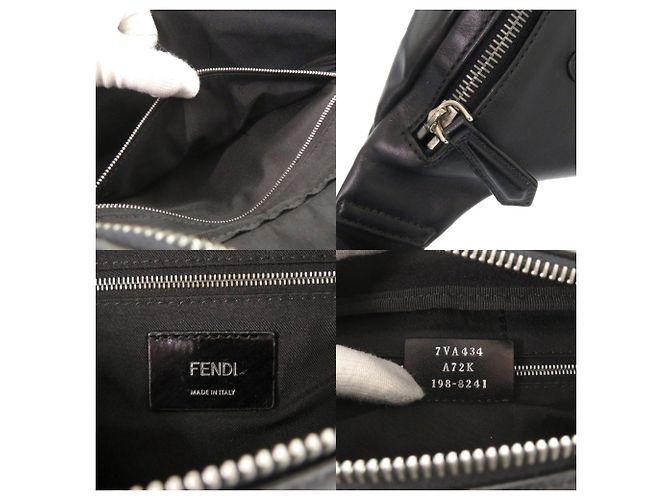 Marsupio in pelle Fendi Bugs Eye Nero Rosso - vista 7