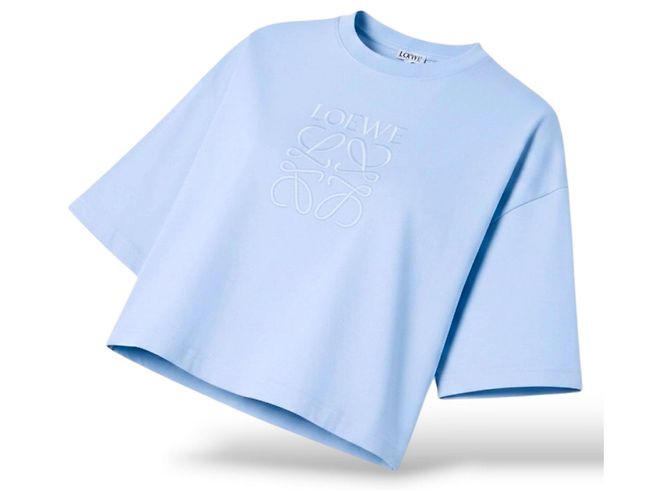 Loewe Camiseta Cropped Anagram Azul Claro - vista 13