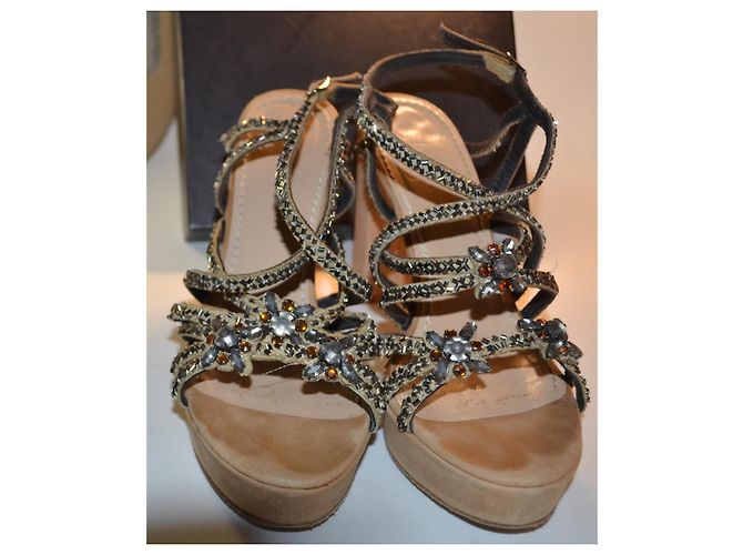 Maliparmi Sandali con tacco alto e strass Beige Metallico - vista 2