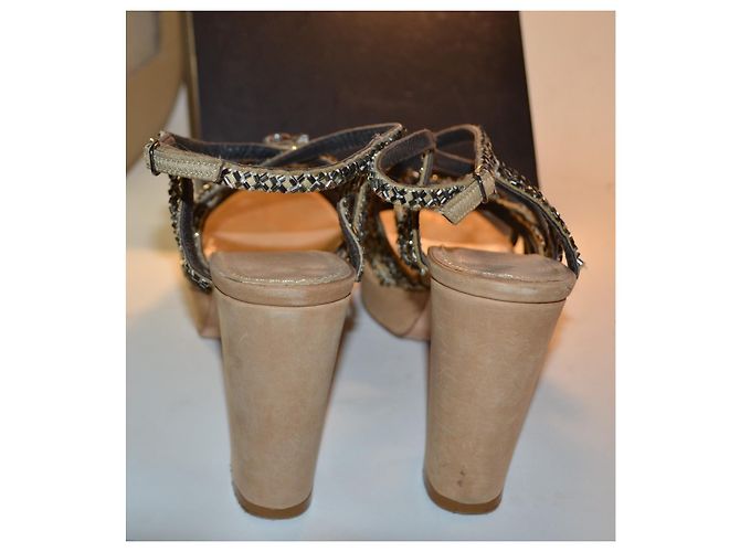 Maliparmi Sandali con tacco alto e strass Beige Metallico - vista 3