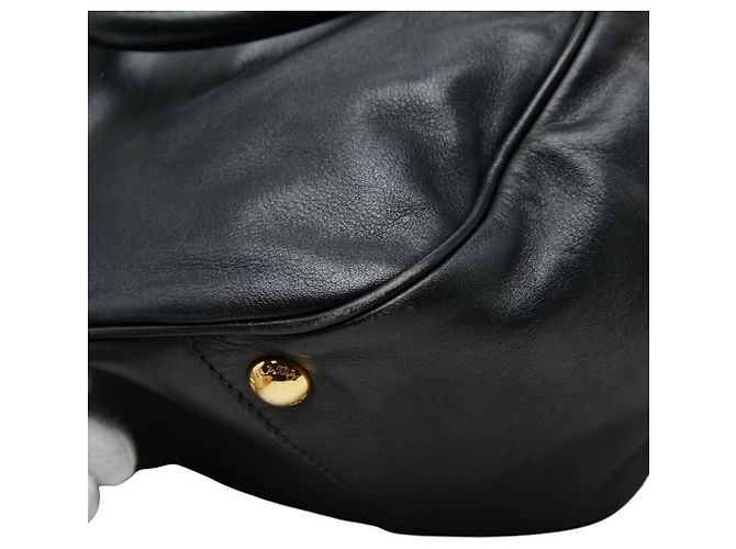 Borsa a mano Prada in pelle nera Nero - vista 6
