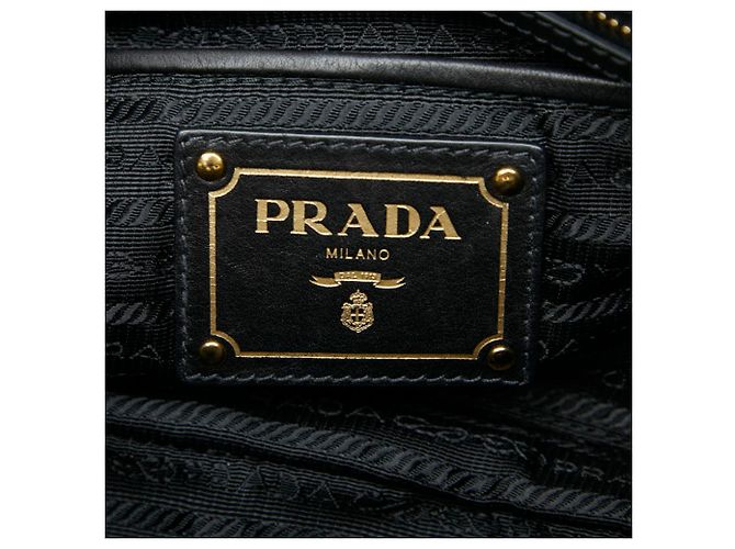 Borsa a mano Prada in pelle nera Nero - vista 9