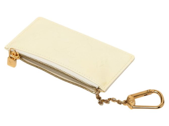 Louis Vuitton Monogram Vernis Pochette Clé Wallet Blanco Beige - vista 4