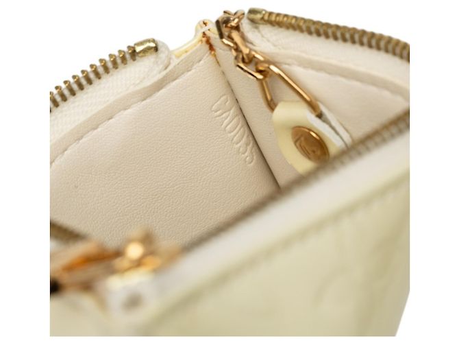 Louis Vuitton Monogram Vernis Pochette Clé Wallet Blanco Beige - vista 7