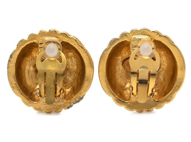Orecchini a clip vintage Chanel Coco Mark D'oro - vista 2