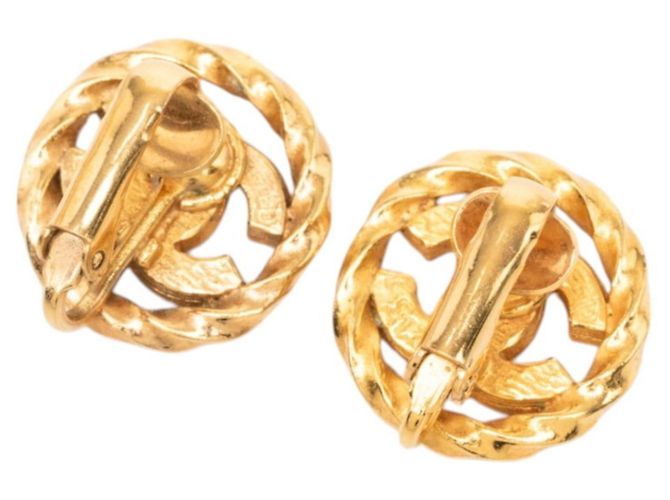 Orecchini a clip Chanel Coco Mark placcati oro con strass D'oro - vista 2