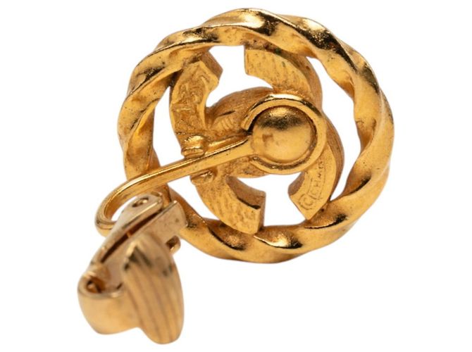 Orecchini a clip Chanel Coco Mark placcati oro con strass D'oro - vista 3