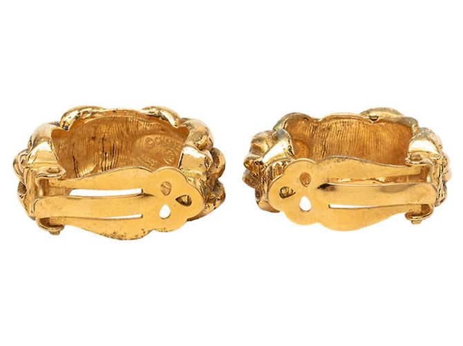 Orecchini Chanel con motivo a catena placcati in oro D'oro - vista 2