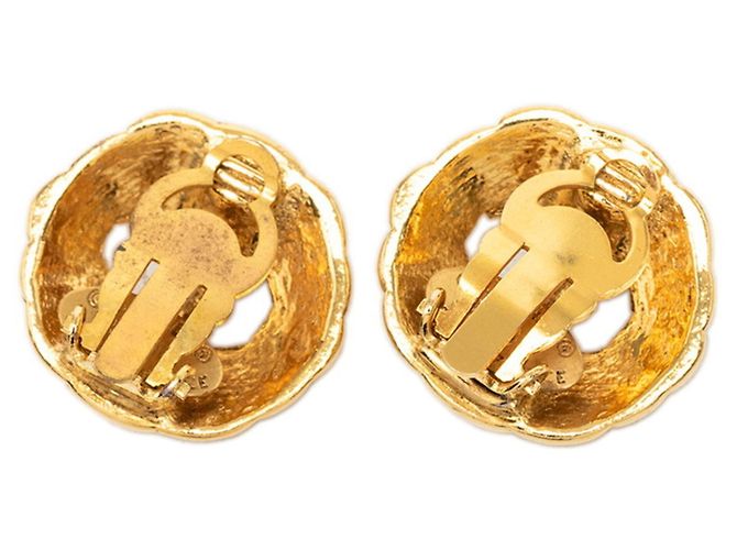 Chanel Coco Mark Vintage vergoldete Clip-Ohrringe Golden - Ansicht 2