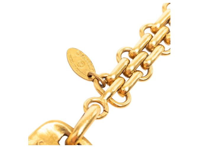 Portachiavi con ciondolo a placca logo Chanel D'oro - vista 3